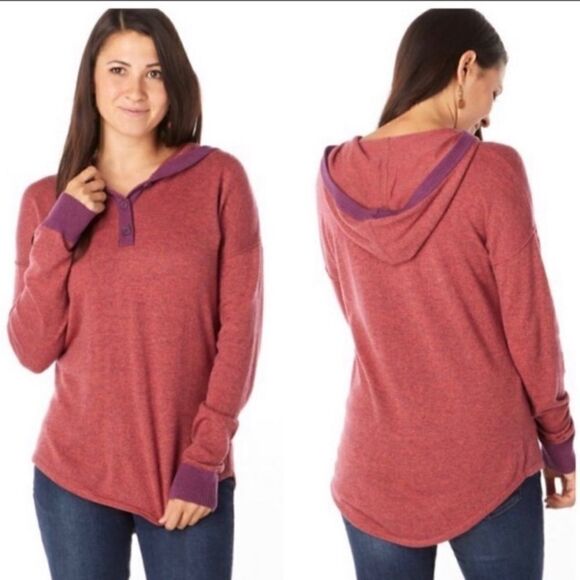 Smartwool shadow pine pink hooded long sleeve pullover sweater - Picture 2 of 9